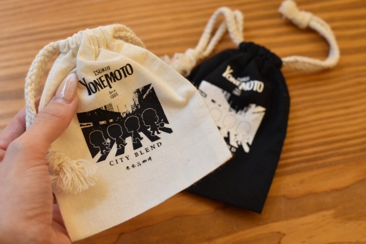 画像2: 米本珈琲　オリジナル　mini巾着袋（黒） (2)