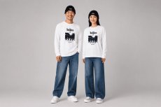 画像1: 米本珈琲　オリジナルロングTシャツ　（白） (1)